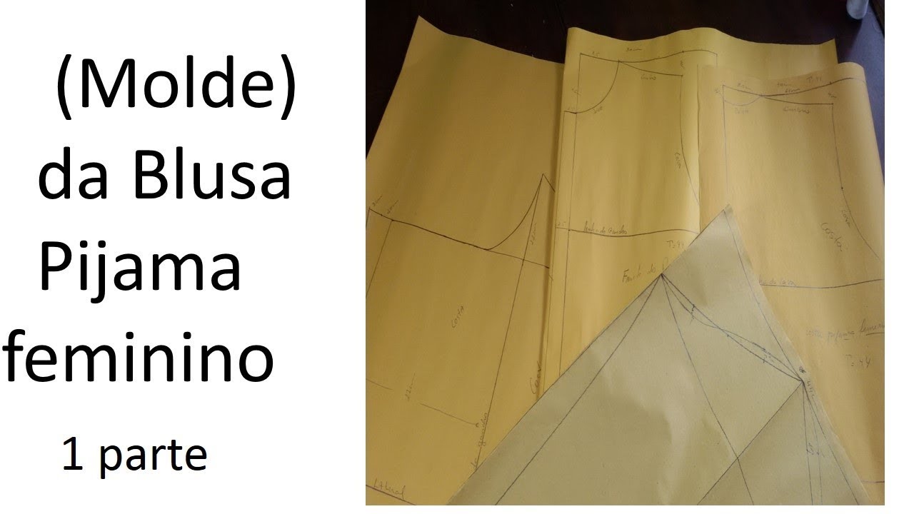 #(Molde) da  blusa pijama feminino ( 1 parte) , pra iniciantes  da costura