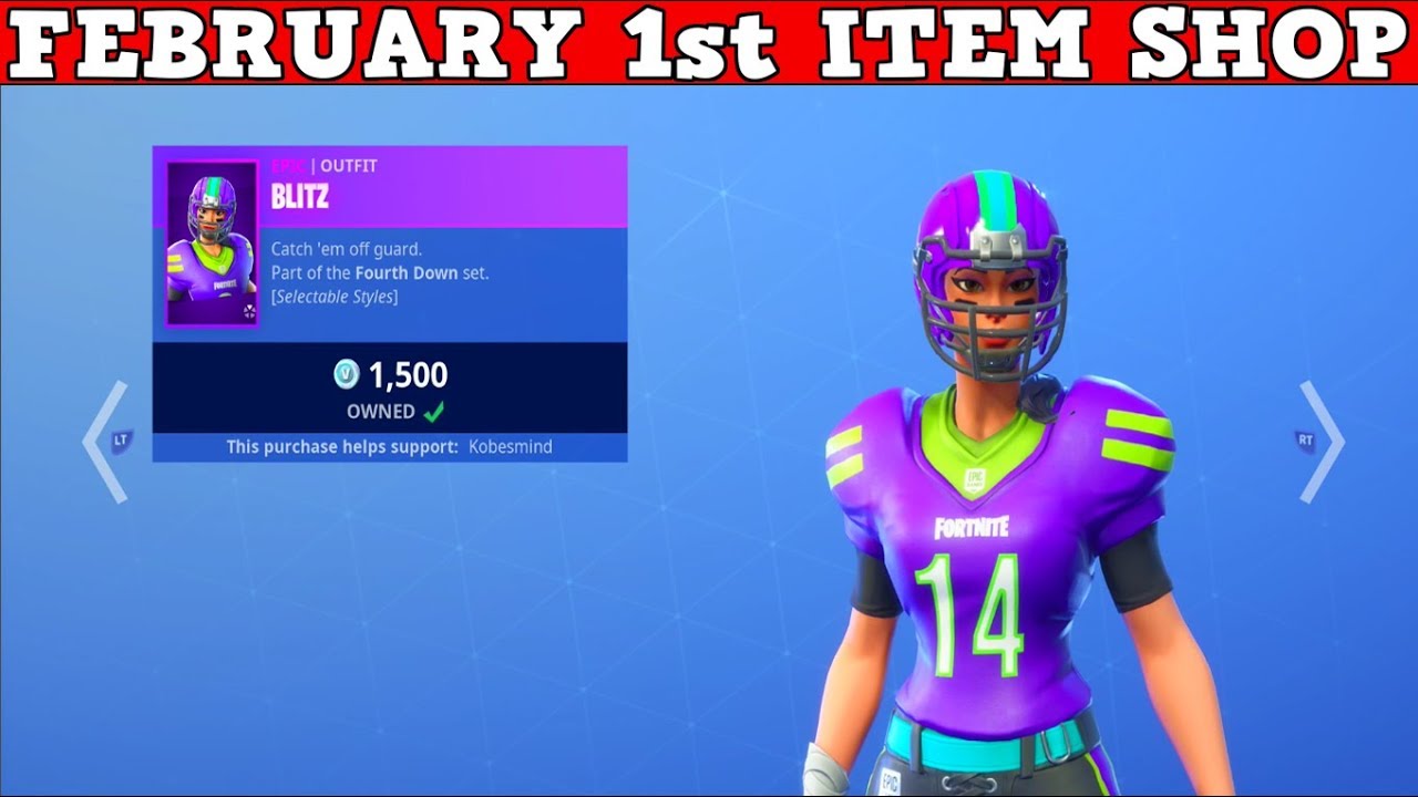 Fortnite Item Shop (FEBRUARY 1st) | NFL FOOTBALL SKINS ARE BACK!