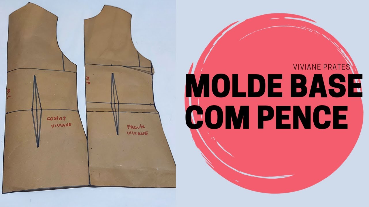 DIY - COMO FAZER MOLDE BASE DE BLUSA COM PENCE DE BUSTO #A1│VIVIANE PRATES
