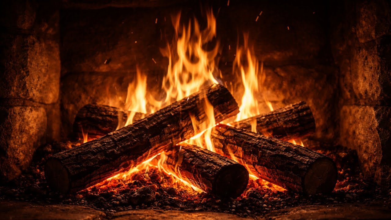 Turn Any Screen Into a Fireplace — 5 Hours Crackling Fire Ambience (4K)