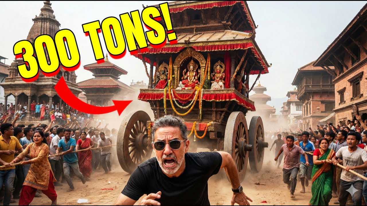 Can I Outrun a 300 TON Chariot? Jatra Festival Lalitpur, Kathmandu 🇳🇵