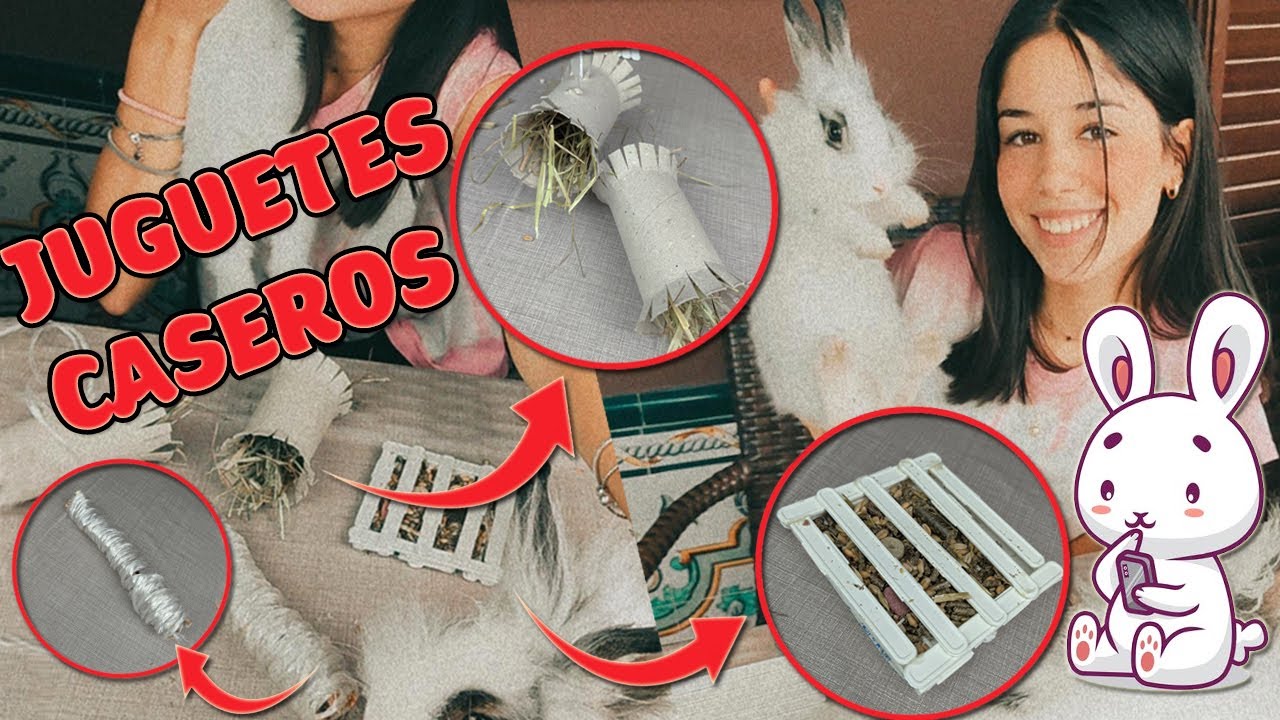 ▷ MEJORES 3 JUGUETES CASEROS para CONEJO DIY ✅ CÓMO HACERLOS en CASA | 🐰🥕COCO THE BUNNY