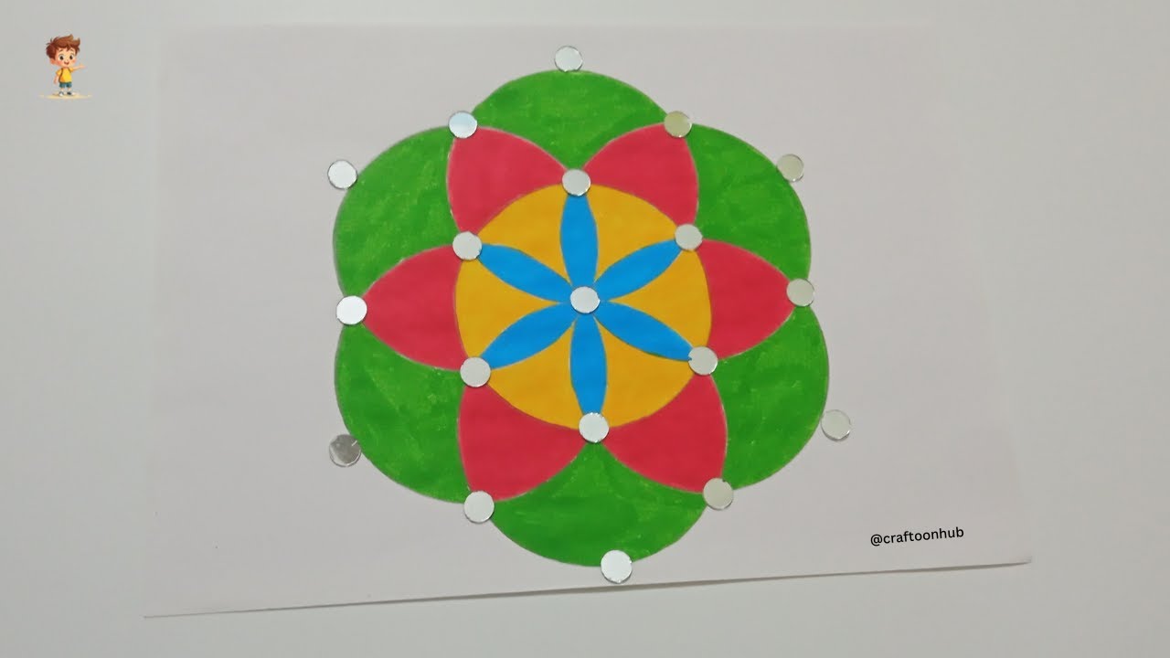 Beautiful Circle Geometric Pattern Drawing | Colorful Mirror Art Design | Craftoon Hub