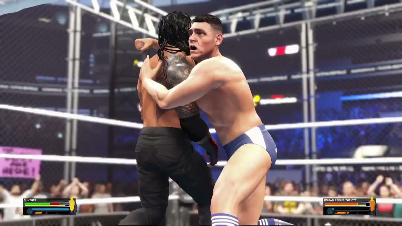 Roman Reigns vs Gunther Steel Cage Match WWE Royal Rumble 2k25 - Ring General vs Tribal Chief