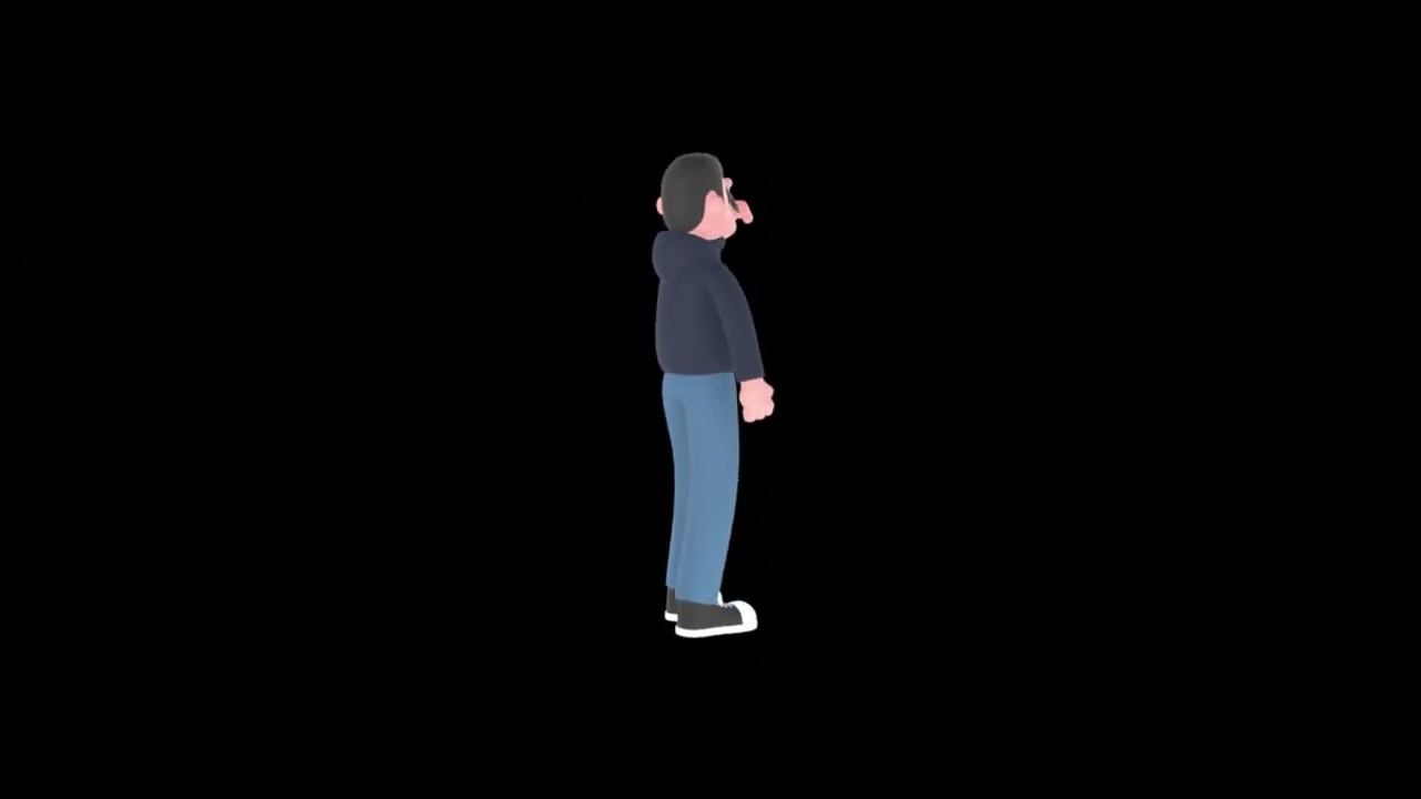 3D Cartoon Programmer Thinking with Digital Pen Turntable | Angry Focused Tech Guy 360&deg;