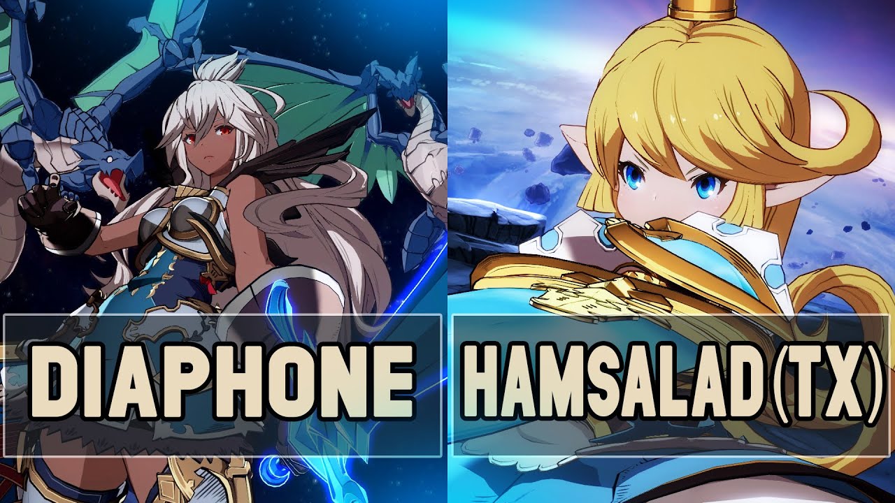 GBVS: Diaphone (Zooey) Vs HamSalad (TX) (Charlotta) | High Level Gameplay.
