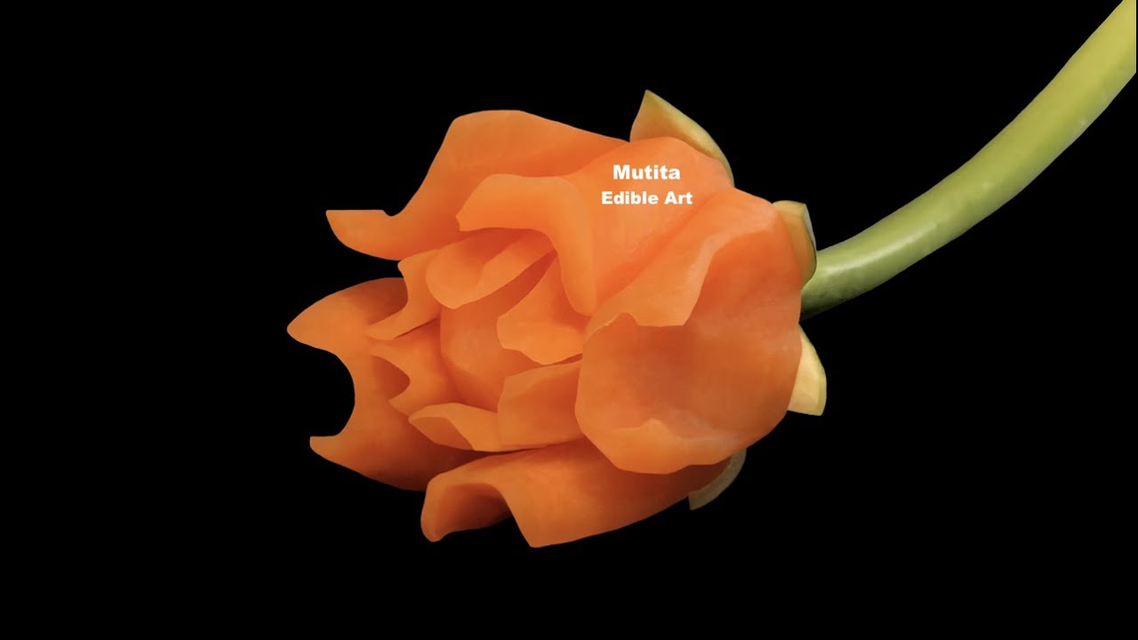 Carrot Rose Carving Flower | Advanced Lesson 50 | Mutita Art Of Fruit & Vegetable Carving Videos You