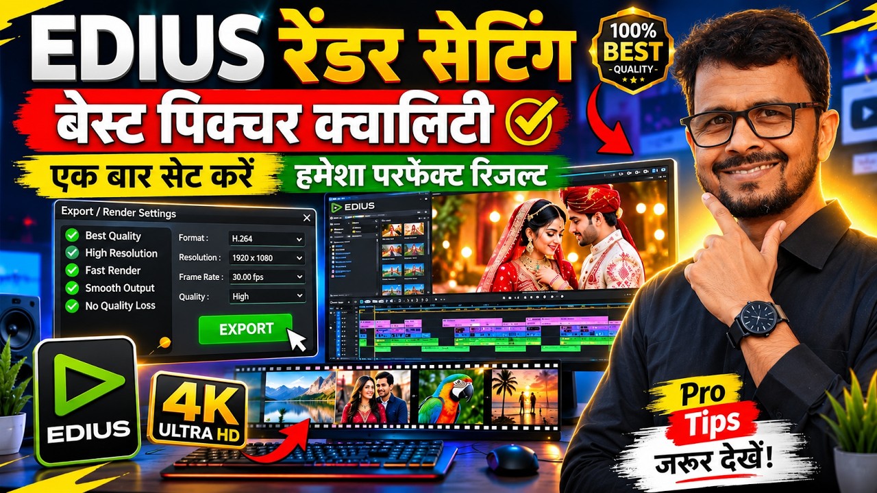 Edius रेंडर सेटिंग बेस्ट पिक्चर क्यूवालिटी || Edius Best Export (Render) Setting || Play Edit