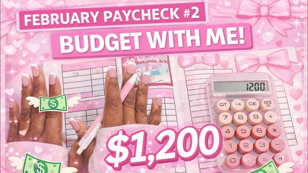 February Paycheck #2 Budget With Me | Budgeting $1,200 | Cash Stuffing & Savings Challenges