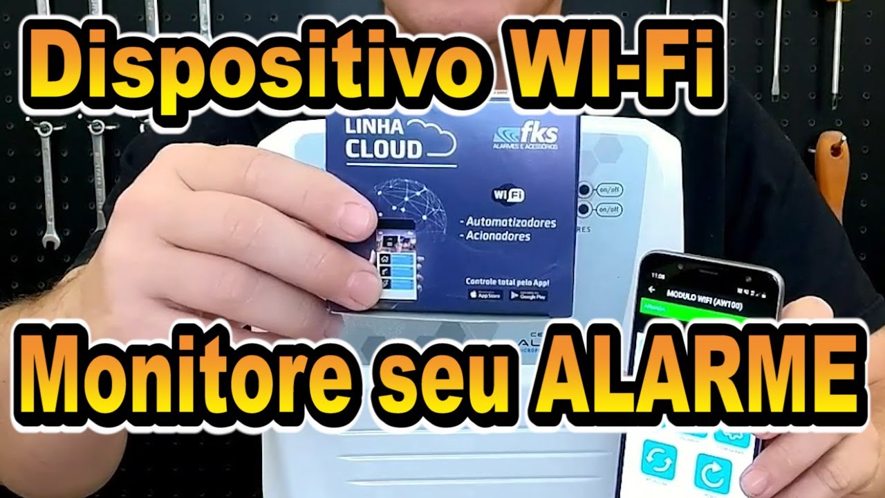 Instalar dispositivo remoto wi-fi da FKS para monitorar central de alarme por aplicativo