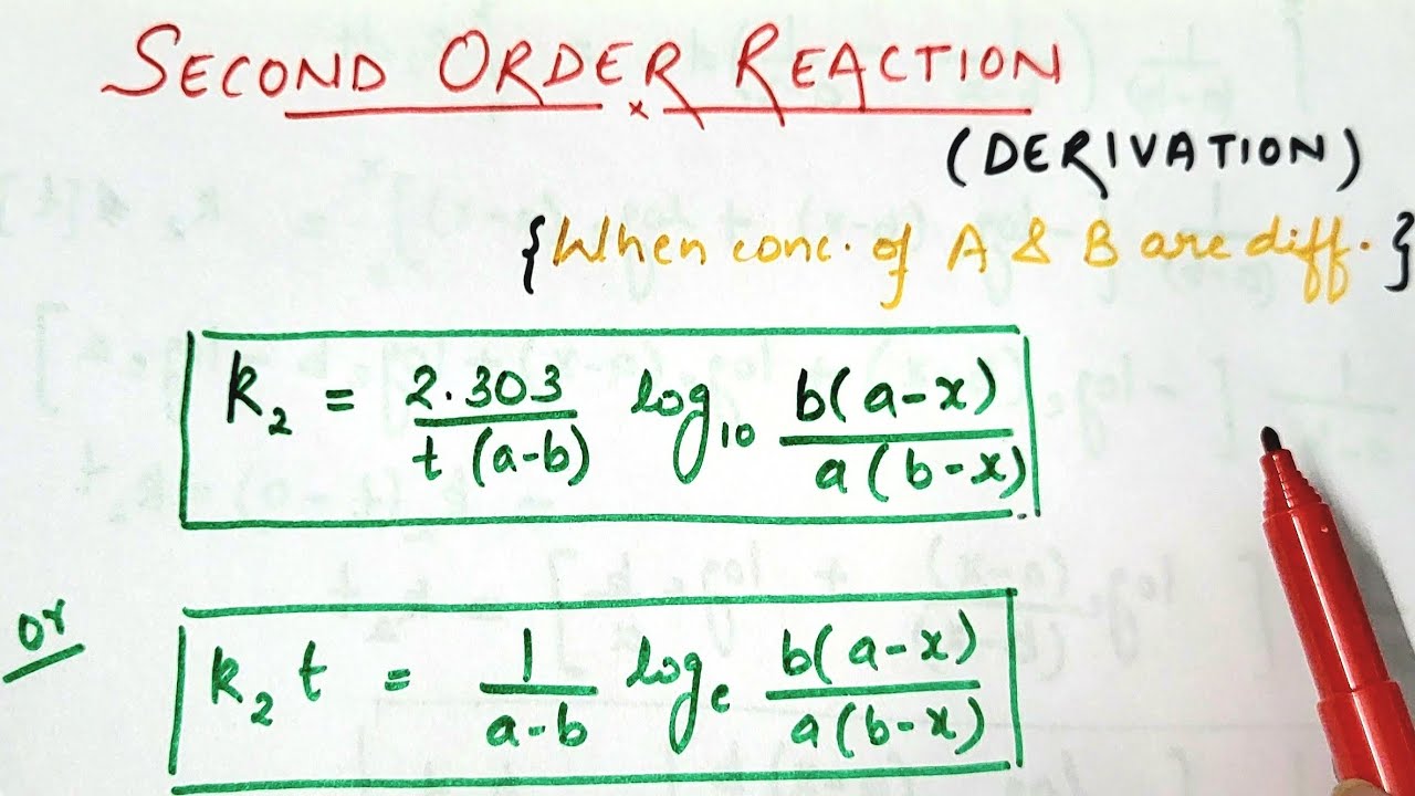 Second Order Reaction Derivation |Chemical kinetics 