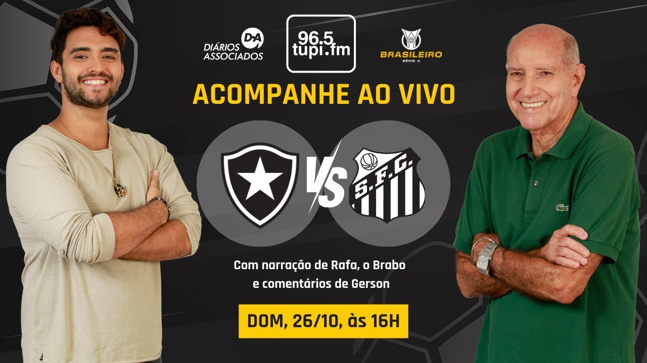 BOTAFOGO 2 x 2 SANTOS - Brasileirão Série A - 30ª rodada - 26/10/2025 - AO VIVO