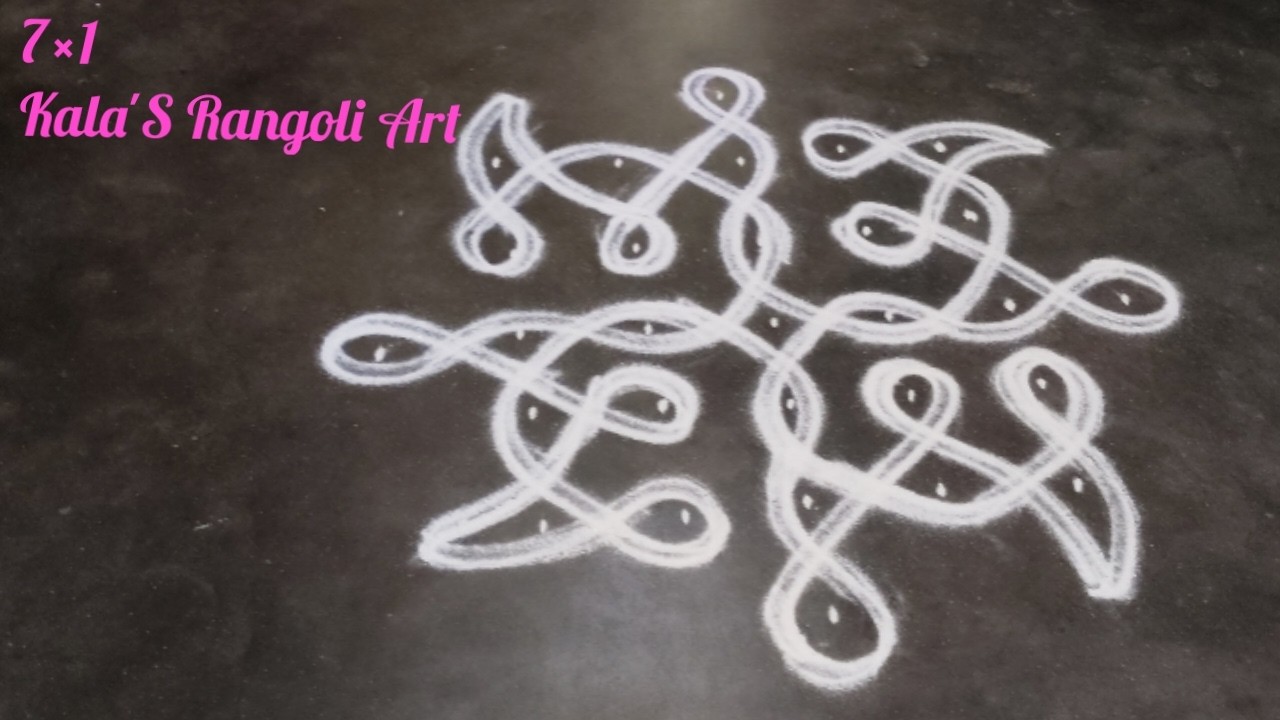 Traditional kolam 🌺 7×1 Sikku kolam 🌺 Pooja Kolam for Beginners 🌺 Thai matham Muggulu 🌺 Kolam
