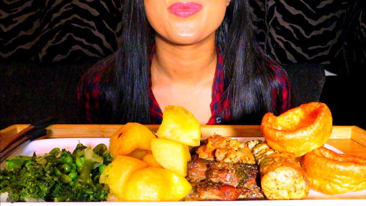 ASMR ROAST DINNER MUKBANG *EATING SOUNDS* UK MUKBANG