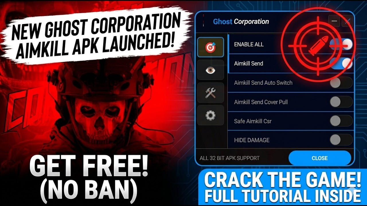 NEW AIMKILL SEND COVER APK | FREE FORE 3 DAYS | BY GHOST CORPORATION |