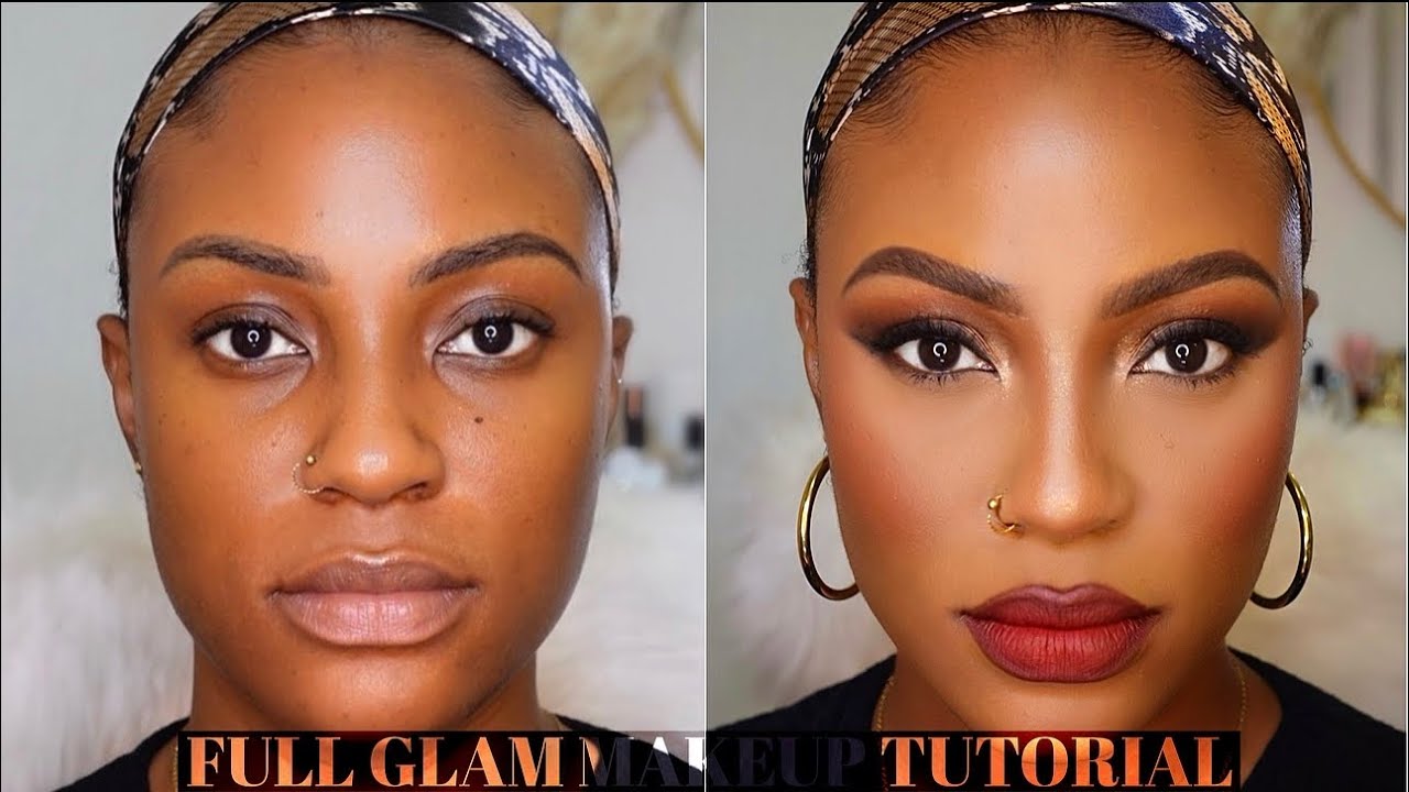 FLAWLESS FULL GLAM MAKEUP TUTORIAL *No False Eyelashes* #beginnerfriendly #woc #brownskin #darkskin