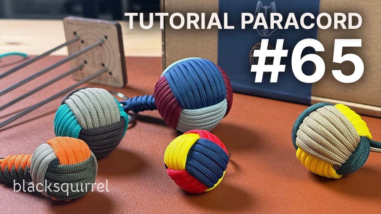 Come fare un MONKEY FIST di tre colori??? La guida definitiva!! Tutorial 65 Blacksquirrel paracord