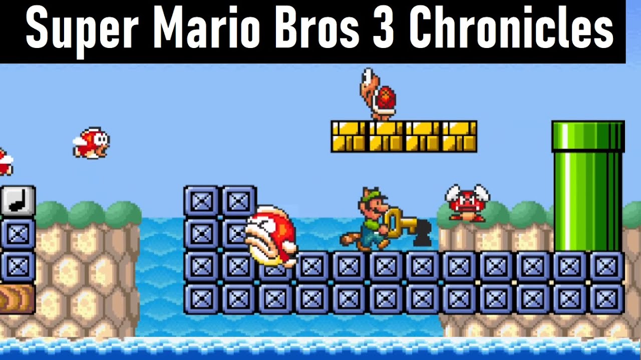Super Mario Bros 3 Chronicles v3.3, World 3, Luigi [100%/Playthrough/English/HD] SMBX