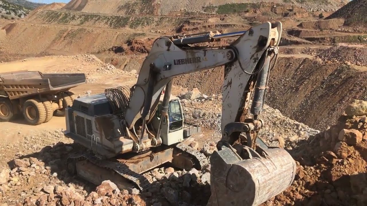 Liebherr 984 Excavator Loading Caterpillar Dumpers - Sotiriadis/Labrianidis Mining Works