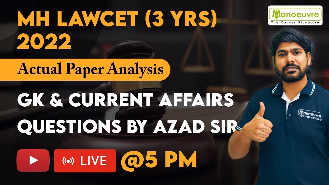 MH LAWCET (3 YRS) 2022 | Actual Paper Analysis | GK & Current Affairs | Questions by Azad Sir