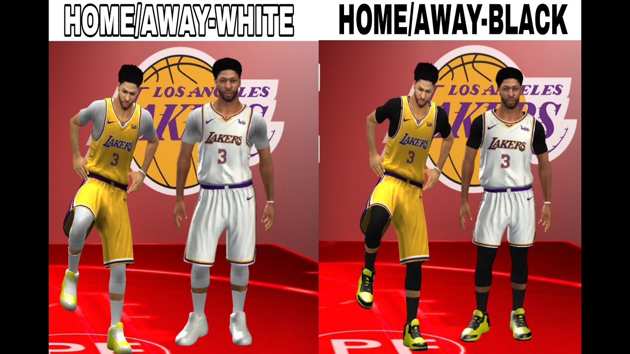 LAKERS HOME AND AWAY ACCESSORIES COLOR PERMANENT ALL BLACK/ALL WHITE-NBA 2K20  ANDRIOD