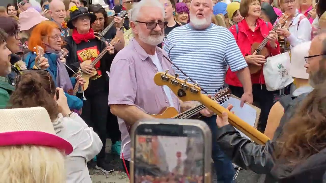 Huge Ukulele Flashmob in Galway. Fisherman's  Blues. (Waterboys)  June 2024