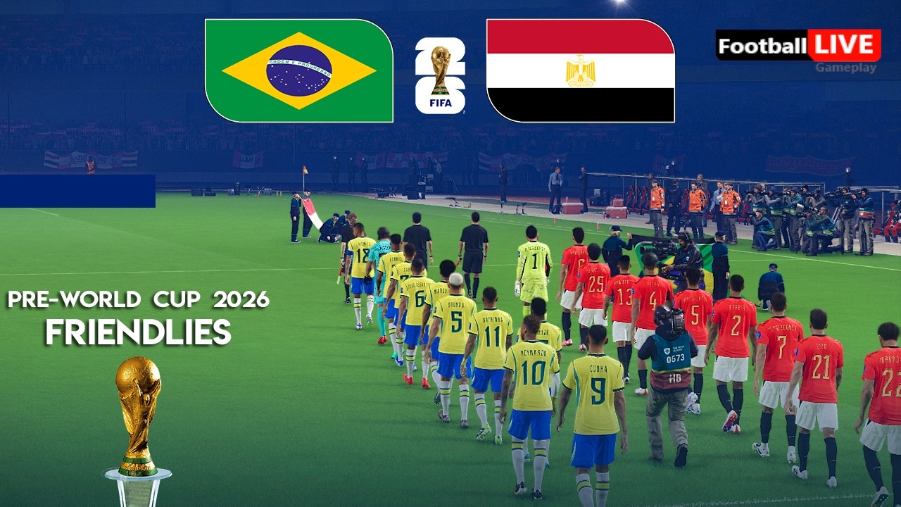 BRAZIL vs EGYPT - Pre-World Cup 2026 Friendlies | Full Match All Goals | Simulation PES