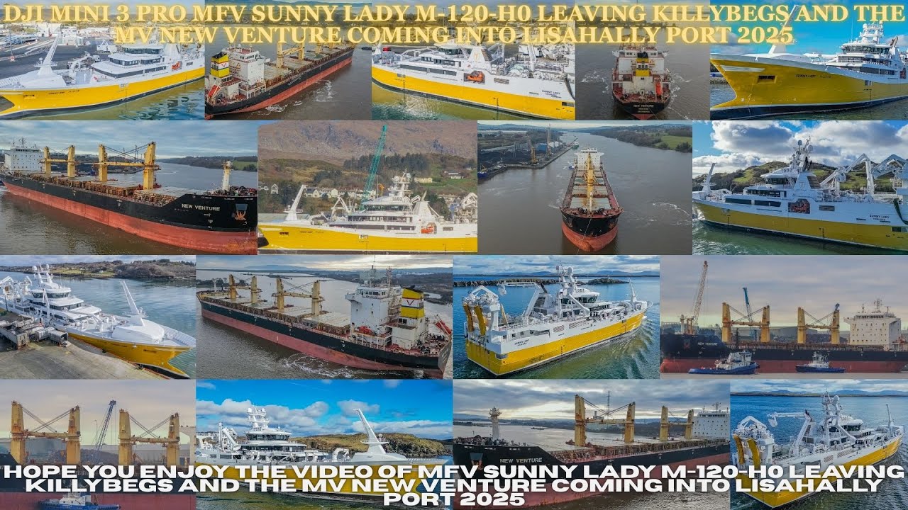 DJI MINI 3 PRO MFV SUNNY LADY M-120-HO LEAVING KILLYBEGS AND THE MV NEW VENTURE 2025