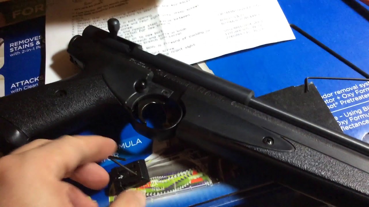 Установка стального затвора на пневматическое ружье Crosman 1377 и заднего прицела LPA Mim, часть...