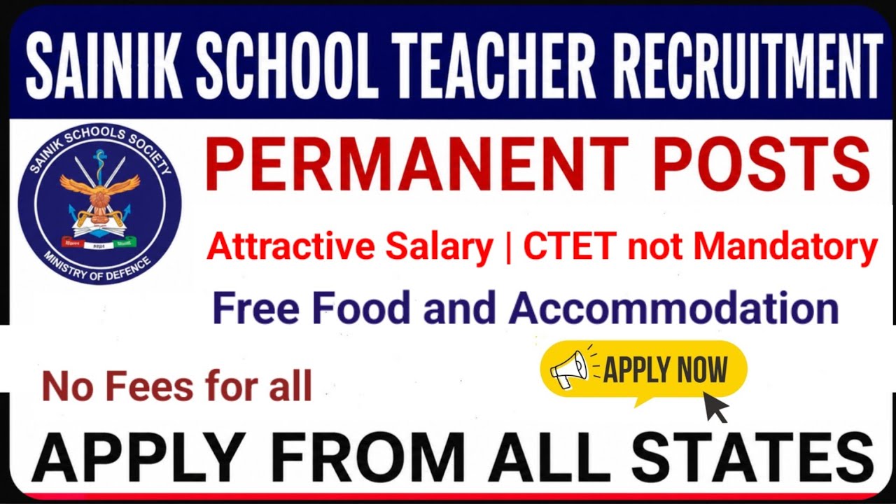 Sainik School Vacancy 2026  Teacher Jobs #sainikschoolvacancy #pgtjobs #tgtjobs #prtjobs #teacherjob