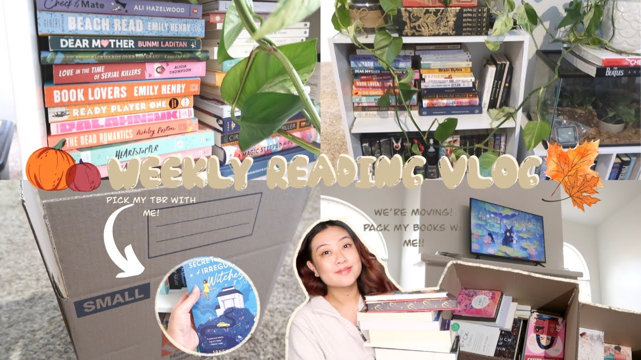 MAGICAL READATHON 🍂📦 we're moving ACROSS the country + packing my bookshelves | VLOG🍂