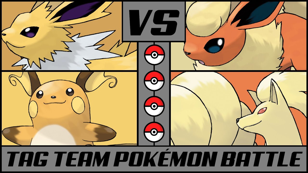RAICHU & JOLTEON vs NINETALES & FLAREON | Tag Team Pokémon Battle