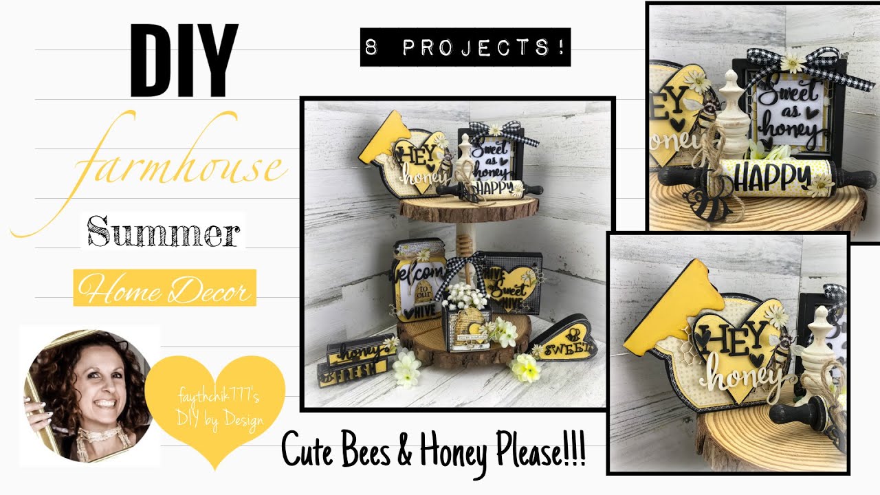 DIY Farmhouse Summer Décor | DIY Summer Décor for Tiered Trays| DIY Dollar Tree | Reneabouquets
