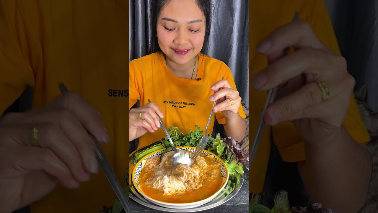 ขนมจีนน้ำยา  (ผัดที่เหลือในตู้เย็น)