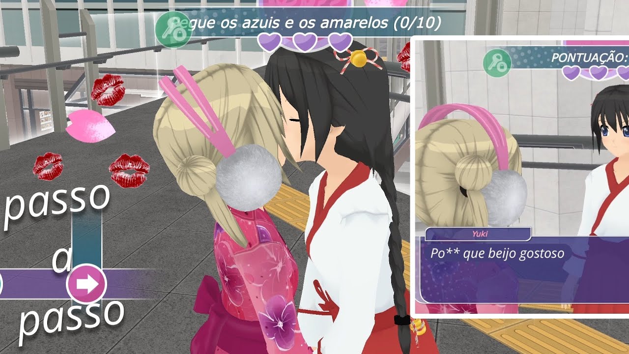 ೃೀ፝֯֟  Tutorial do beijo passo a passo do shoujo city 3d