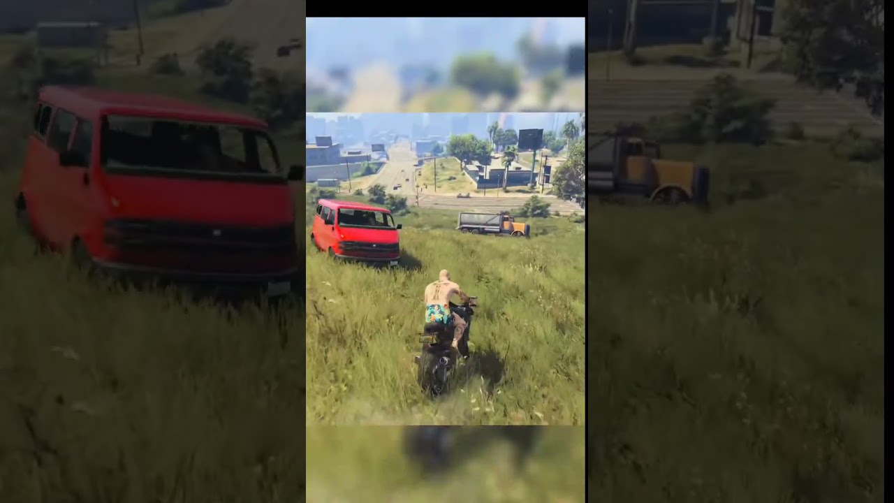 NPCs go off-road in GTA  #gta #gtaonly #gtaonline #gaming #gta5 #grandtheftauto #npcs #roadrage