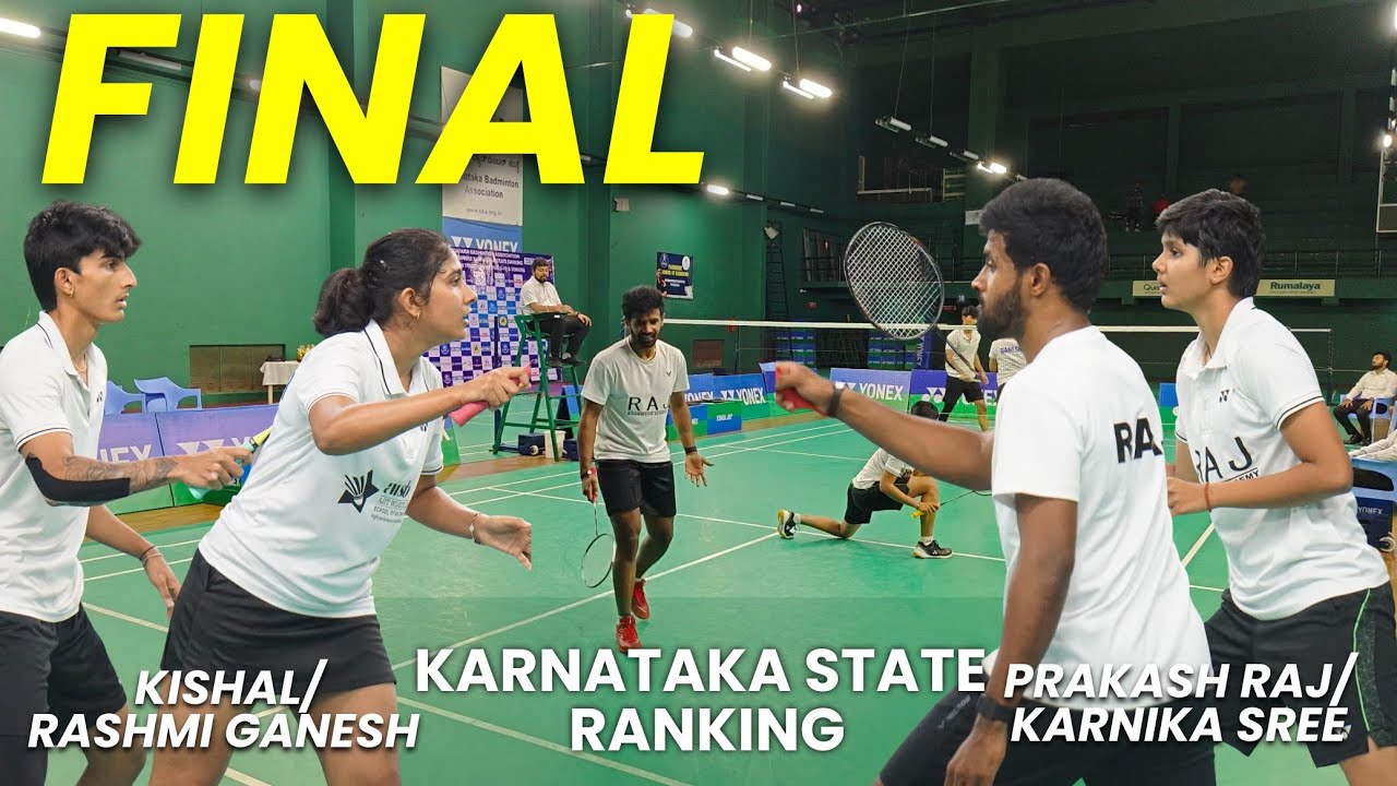 Prakash Raj/Karnika vs Kishal/Rashmi | Karnataka state senior ranking Badminton 2025- KBA