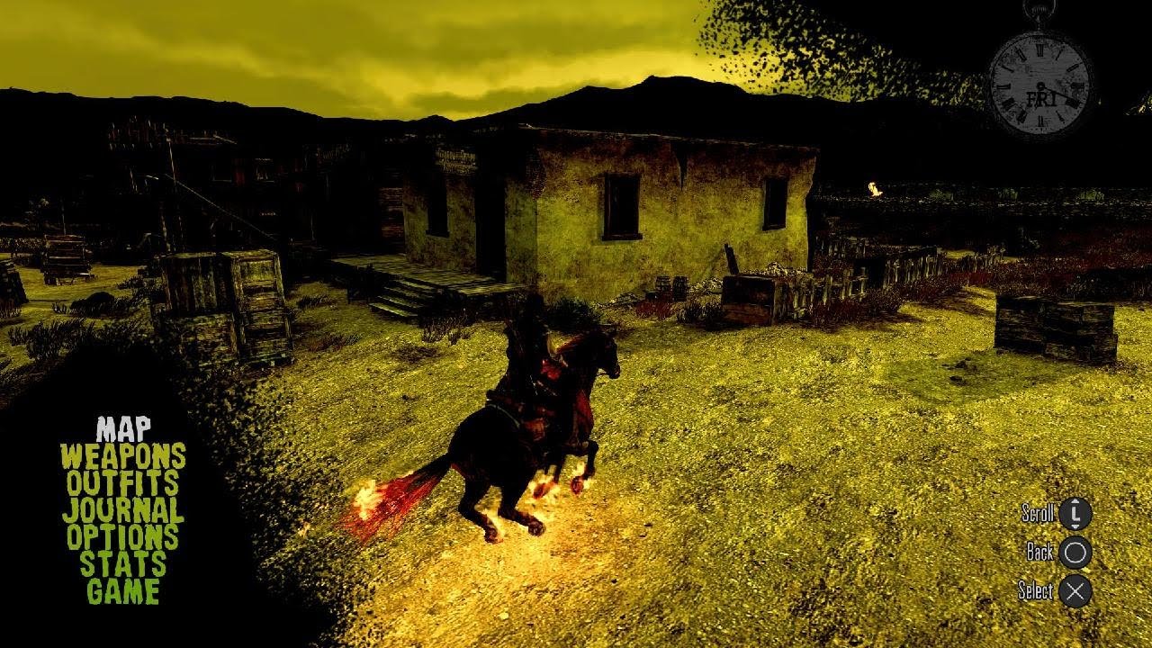 Red Dead Redemption Undead Nightmare: Mythical fire war horse burning up the zombie horde!!