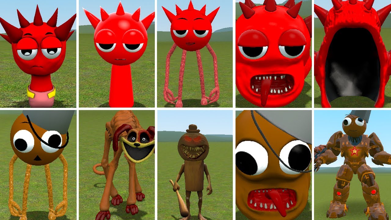 EVOLUTION OF ALL ZOOCHOSIS RADDY RED EATER VS NEW ALL BRUT SPRUNKI FAMILY ? in Garrysmod!,...