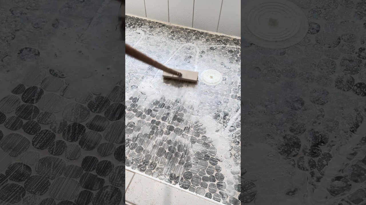 Shower Floor Scrubbing #cleaning #clean #scrub #cleaningmotivation #cleaningasmr #asmr #satisfying