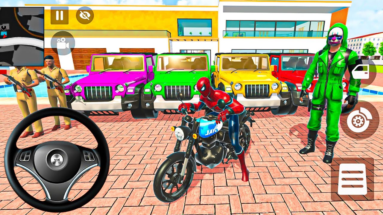 🦚 Indian Thift Auto Android Game 🌿 SuperMan & Spiderman Game😍G- Wagon & McQueen Car & Bike Showroom