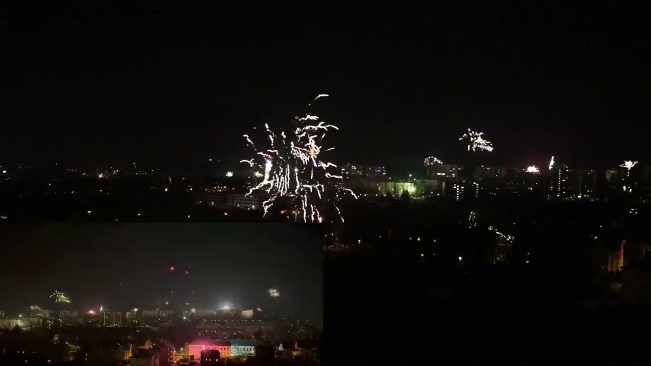 Silvesterfeuerwerk 2024/2025 über dem südlichen Chemnitz