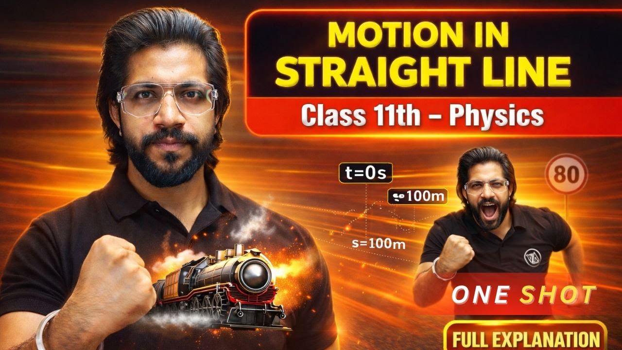 Motion in a Straight Line in 30 Minutes ⚡ Class 11 Physics Full Chapter One Shot