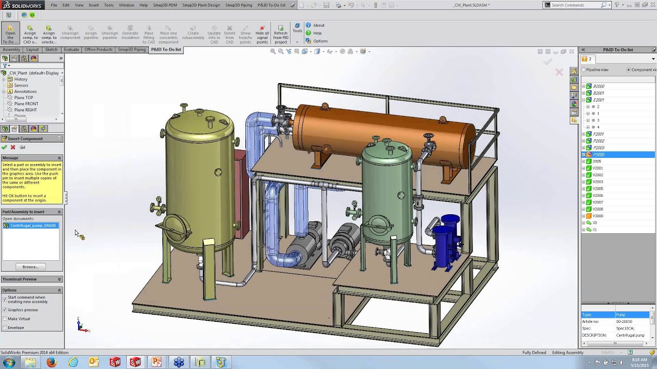 Интегрированный технологический процесс: P&ID, трубопроводы и изометрия с SOLIDWORKS и Smap3D.