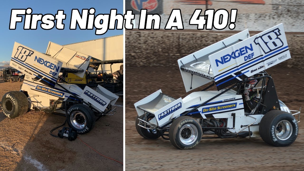 My First Laps in A 410 Sprint Car! (900 HORSEPOWER)