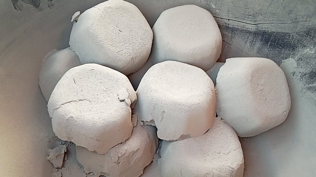 Fluffy pure cement round blocks soft dusty silky 🤤😋 crumbling 😍|Satisfying video| Asmr puppys