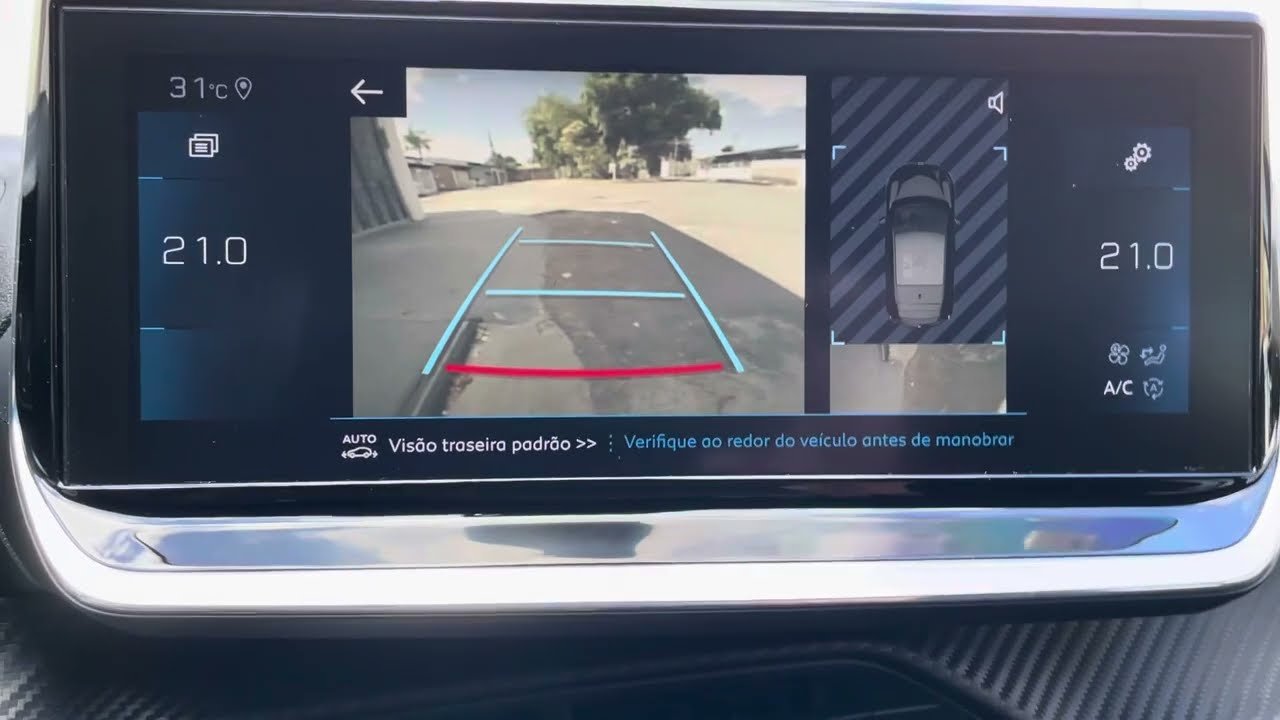 Projeto Peugeot 208 GT - troca da câmera de ré para versão com visualização 180.