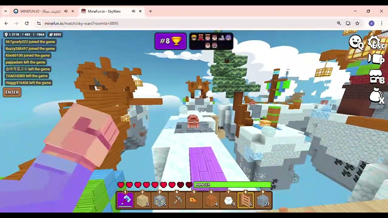 mainfun normal day in sky wars part(2)