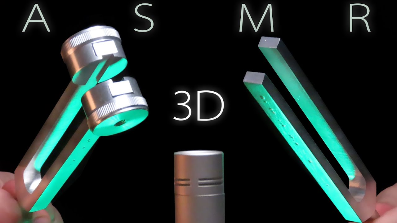 ASMR 3D TUNING FORK VIBRATIONS - High/Medium/Low Frequencies - No Talking