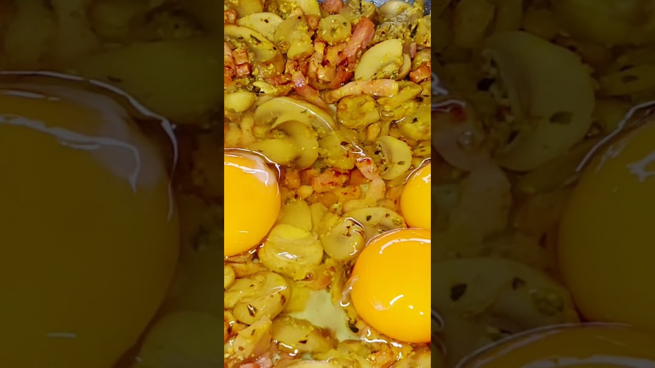 patatas, huevos y champiñones de bote 😋